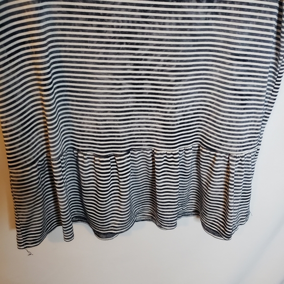 Mandee loose fit peplum style striped tee - Picture 6 of 6